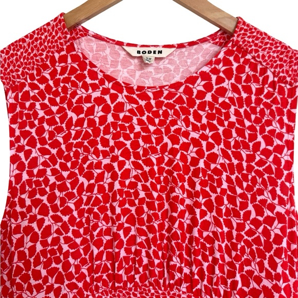 Boden Thea Sleeveless Midi Dress Red Pink Floral 12 - Picture 6 of 9
